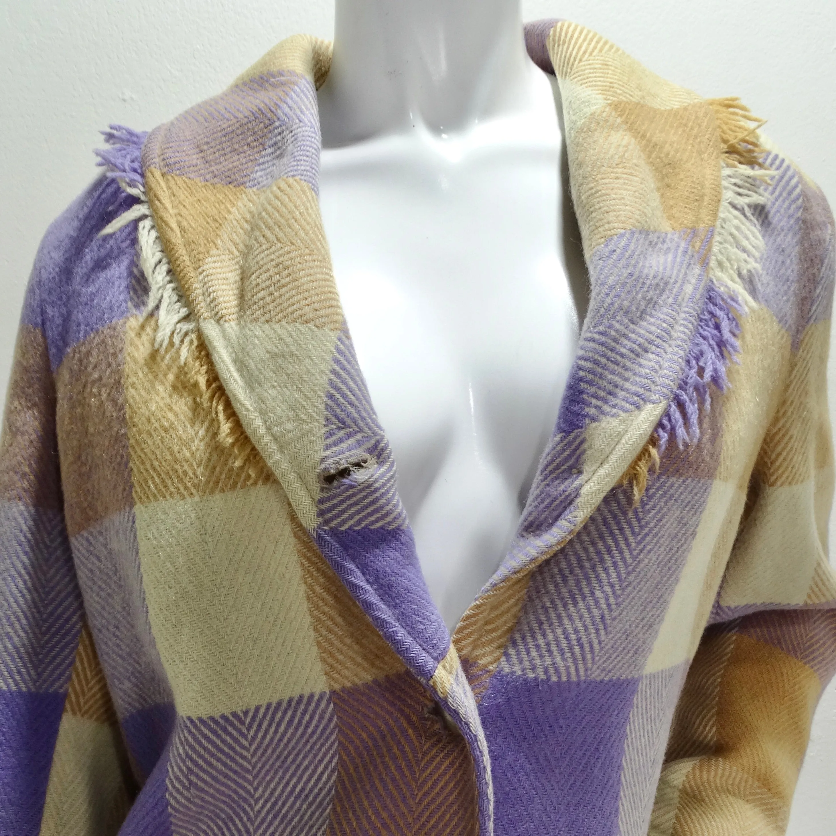 1970s Western Plaid Wool Blazer