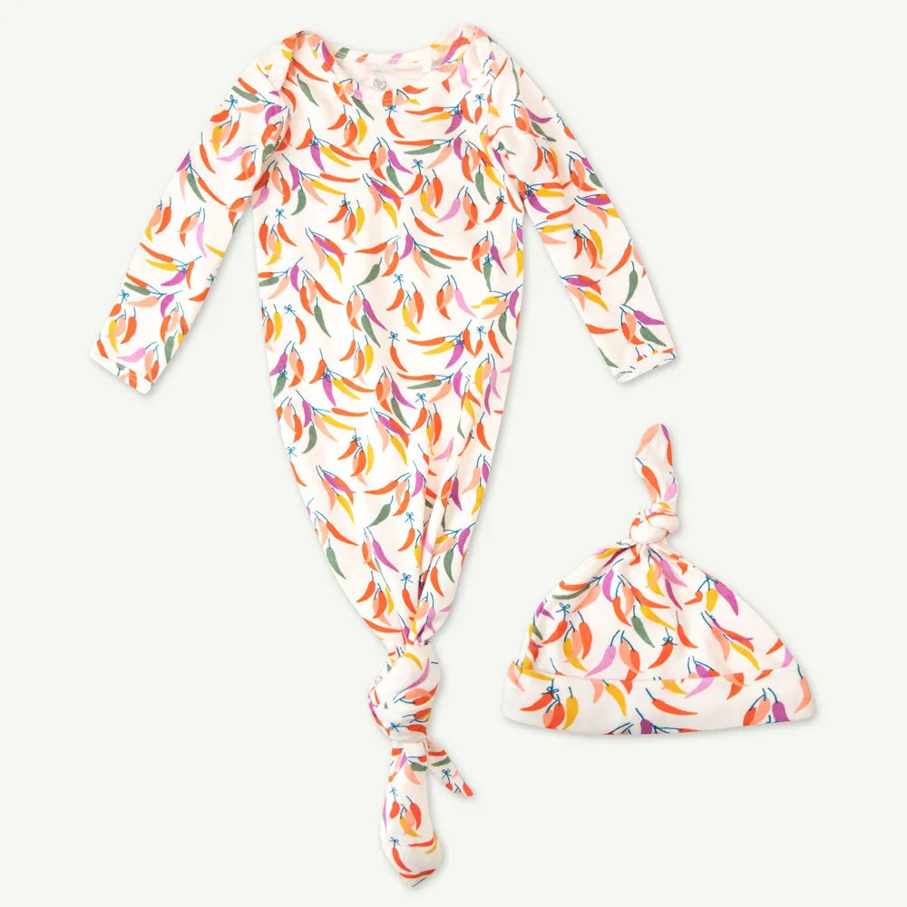 2-Piece Cap & Gown Set in Chili Peppers Print