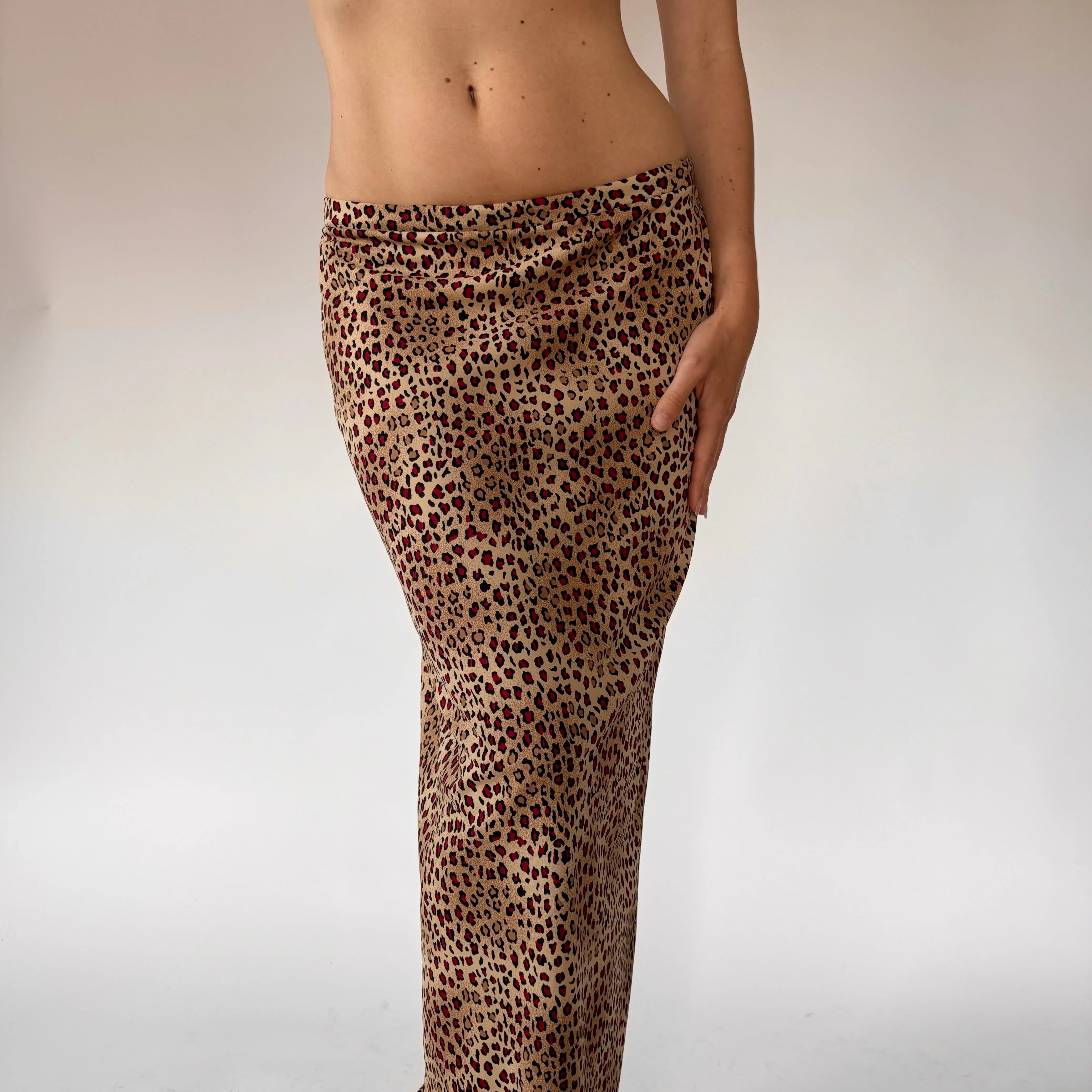 90s Leopard Maxi Skirt (S)
