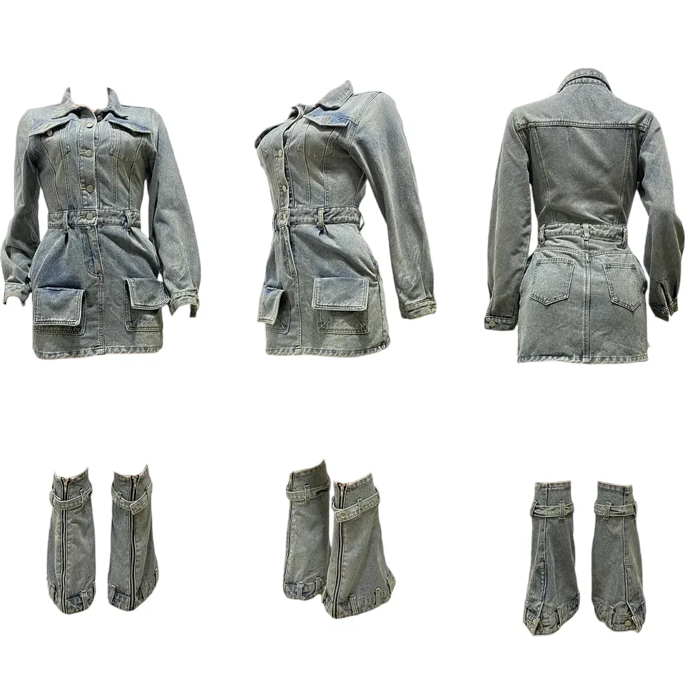 City View Denim Dress Socks Set