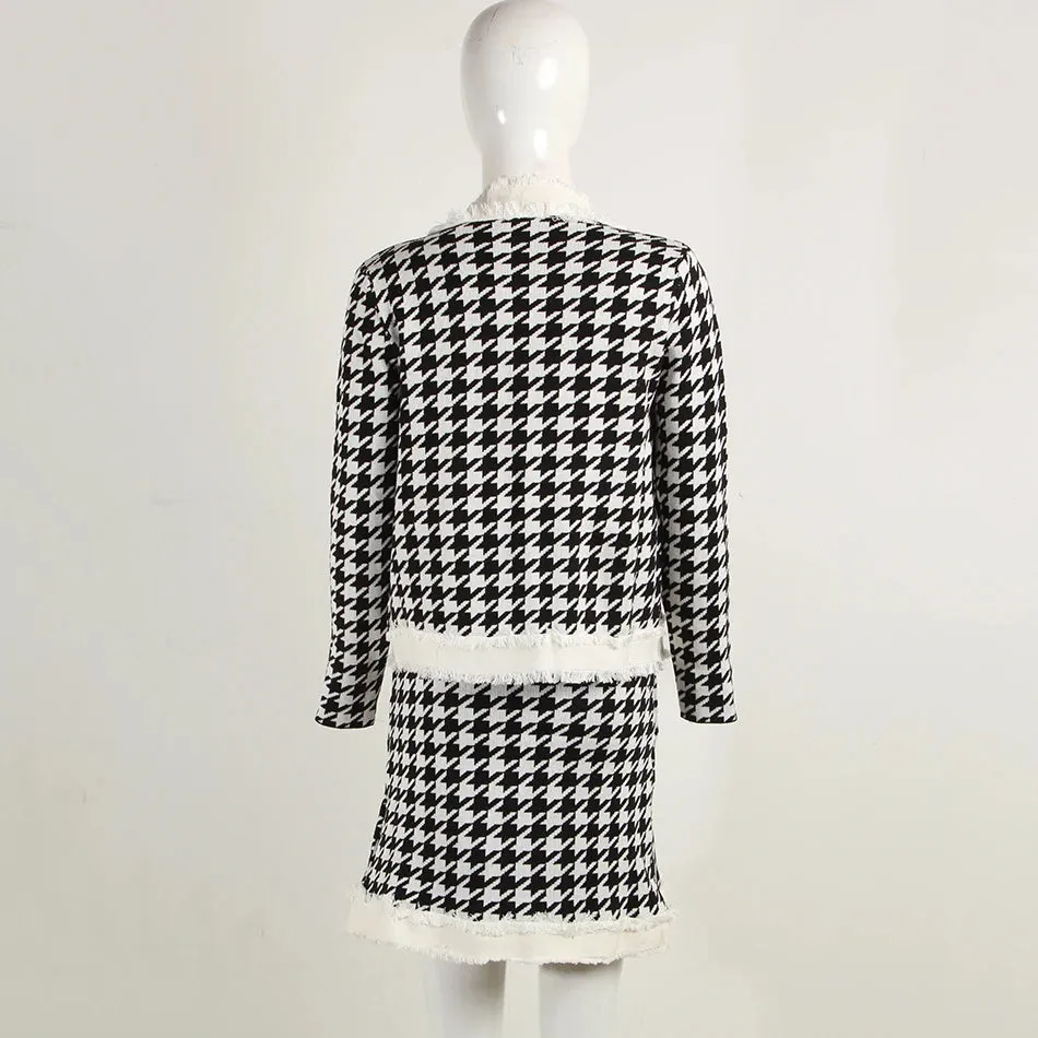 Classy Plaid Mini Skirt Set