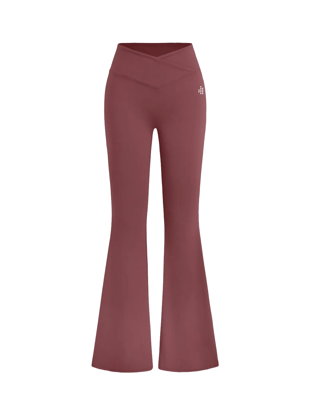 Cross-waist Flared Leggings - Maroon