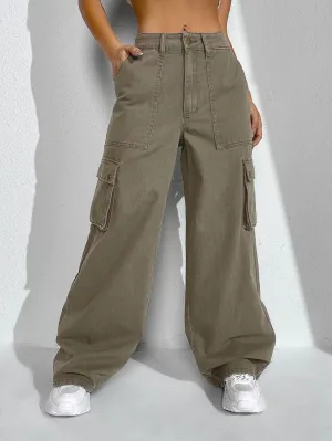 Denim Flap Pocket Cargo Jean
