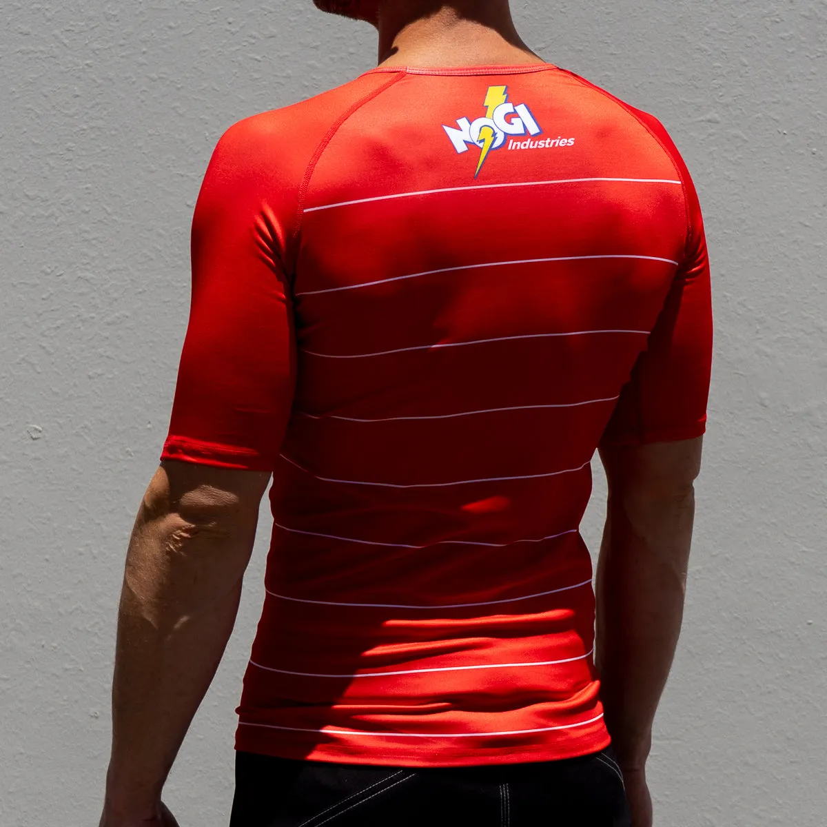 Energy Rash Guard by Nogi Industries Short Sleeve - RED