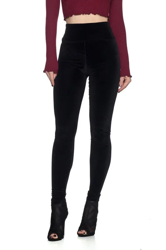 High Waist Velvet leggings