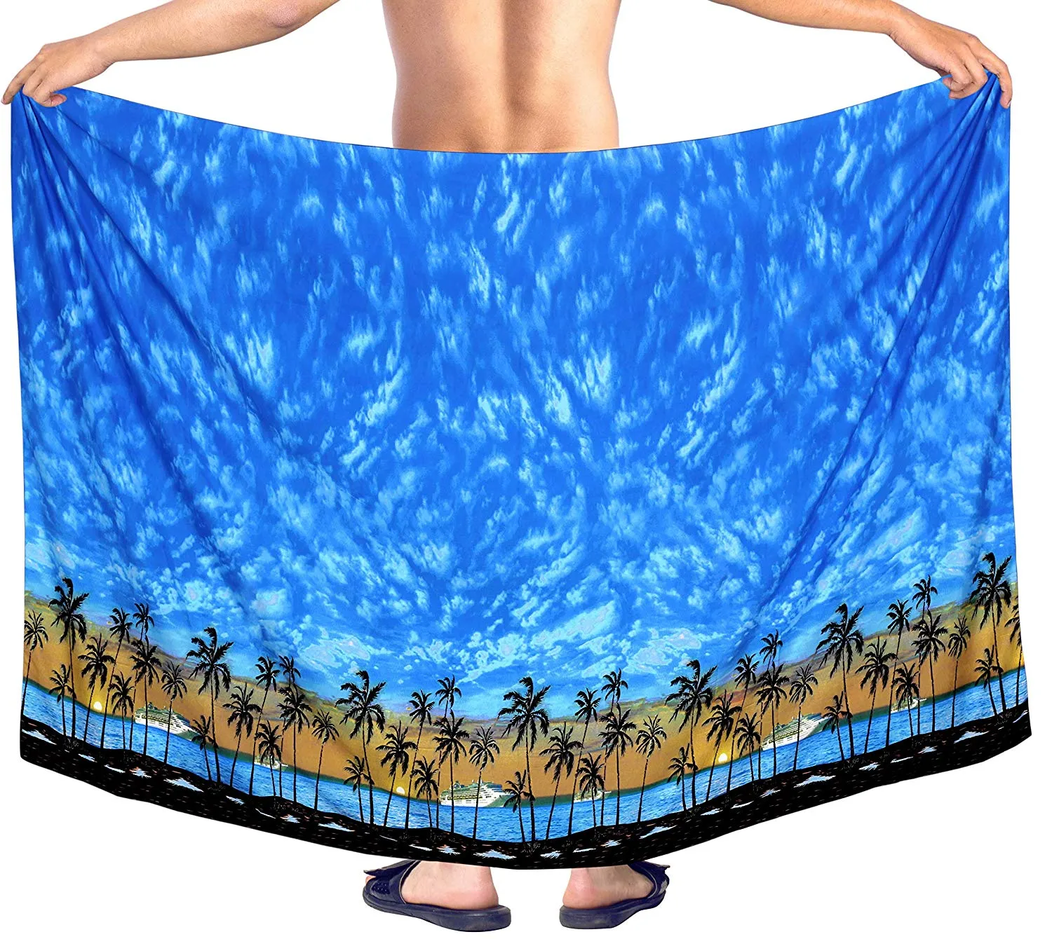 LA LEELA Beach Wear Mens Sarong Pareo Wrap Cover ups Bathing Suit Swimsuit Beach Towel