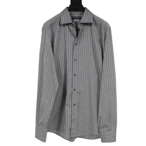 Martini Striped Button Down Shirt Gray Black
