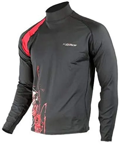 New Tilos Men's 6oz Anti-UV Long Sleeve Rash Guard (Small) for Scuba Diving, Snorkeling, Swimming & Surfing - Black/Red