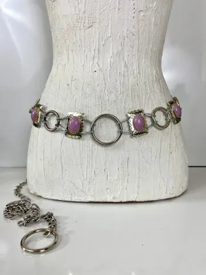 Waist silver chain belt